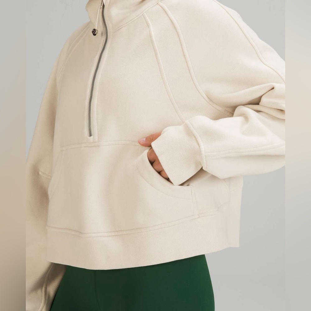 SOLD Lululemon Scuba Oversized Half-Zip Hoodie in White Opal Size M/L - Picture 4 of 8
